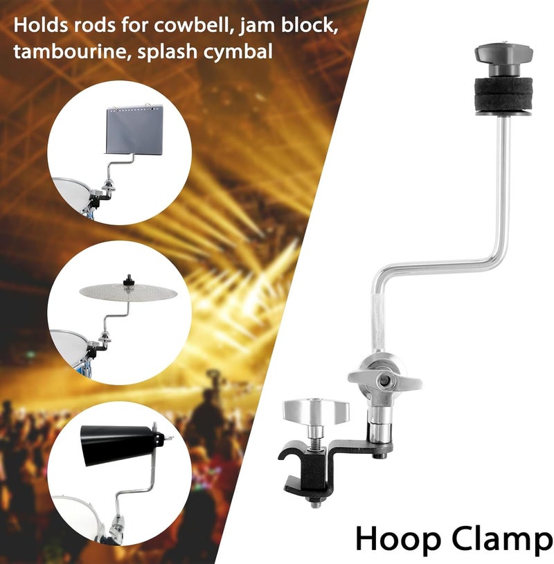 RANMING Cymbal Clamps Arm Drum Hoop Mount Cymbal Clamp for Snare Drums and Toms Drum Set Clamp with Z Splash Drum Hoop,Extension Mount for 8-12in Cymbals Cymbal Mounted Holder Percussion Accessories - Image 3